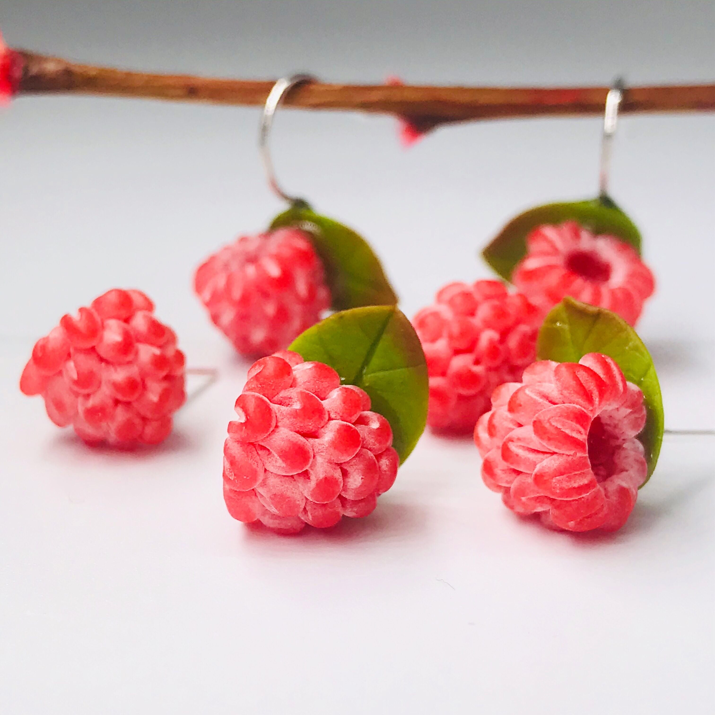 raspberry earrings