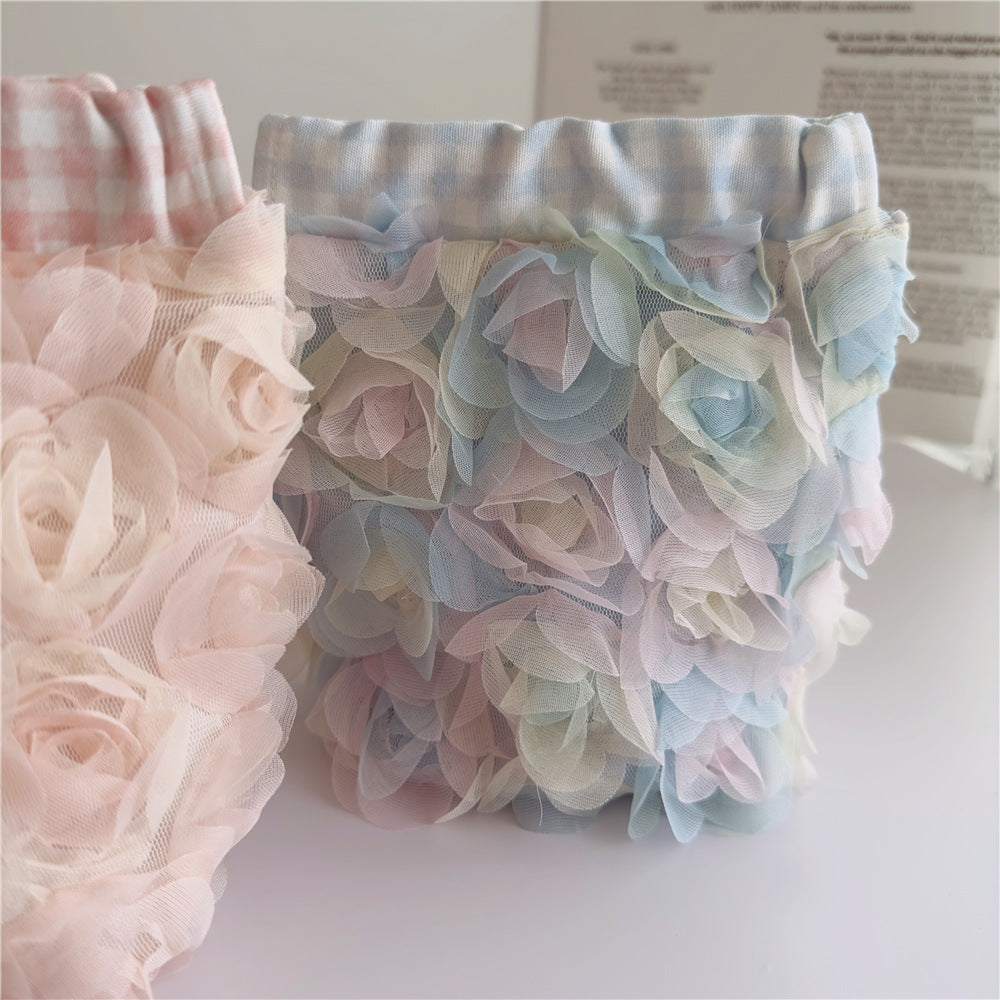 Rose Cosmetic Bag within blue