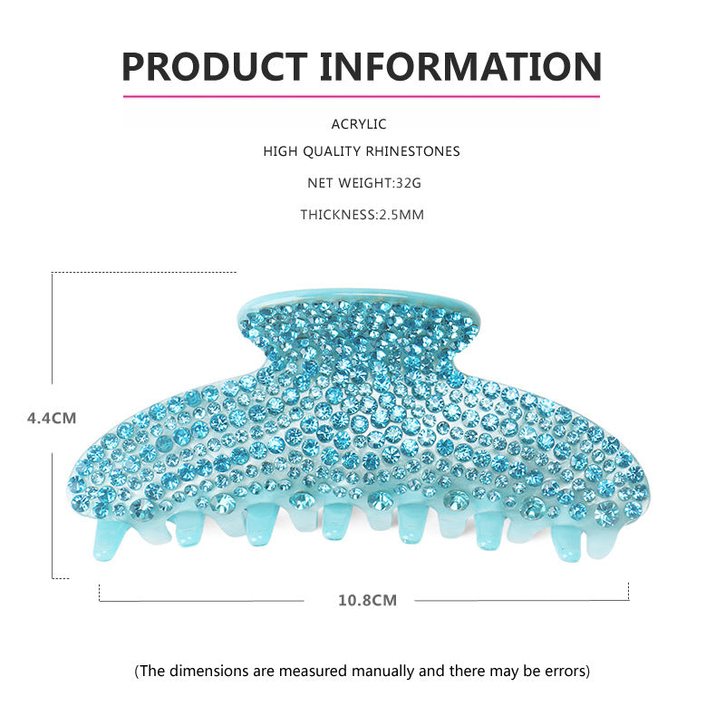 Handmade rhinestone claw within Blue