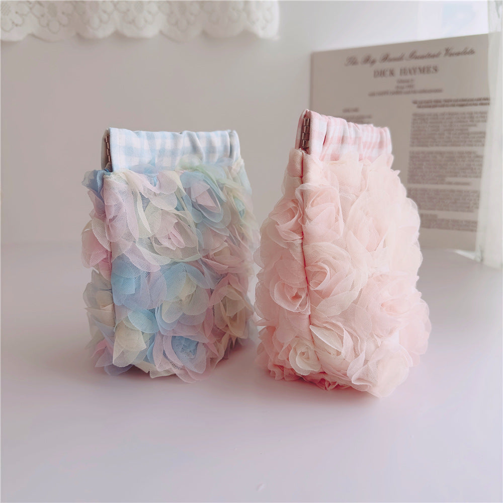 Rose Cosmetic Bag within blue