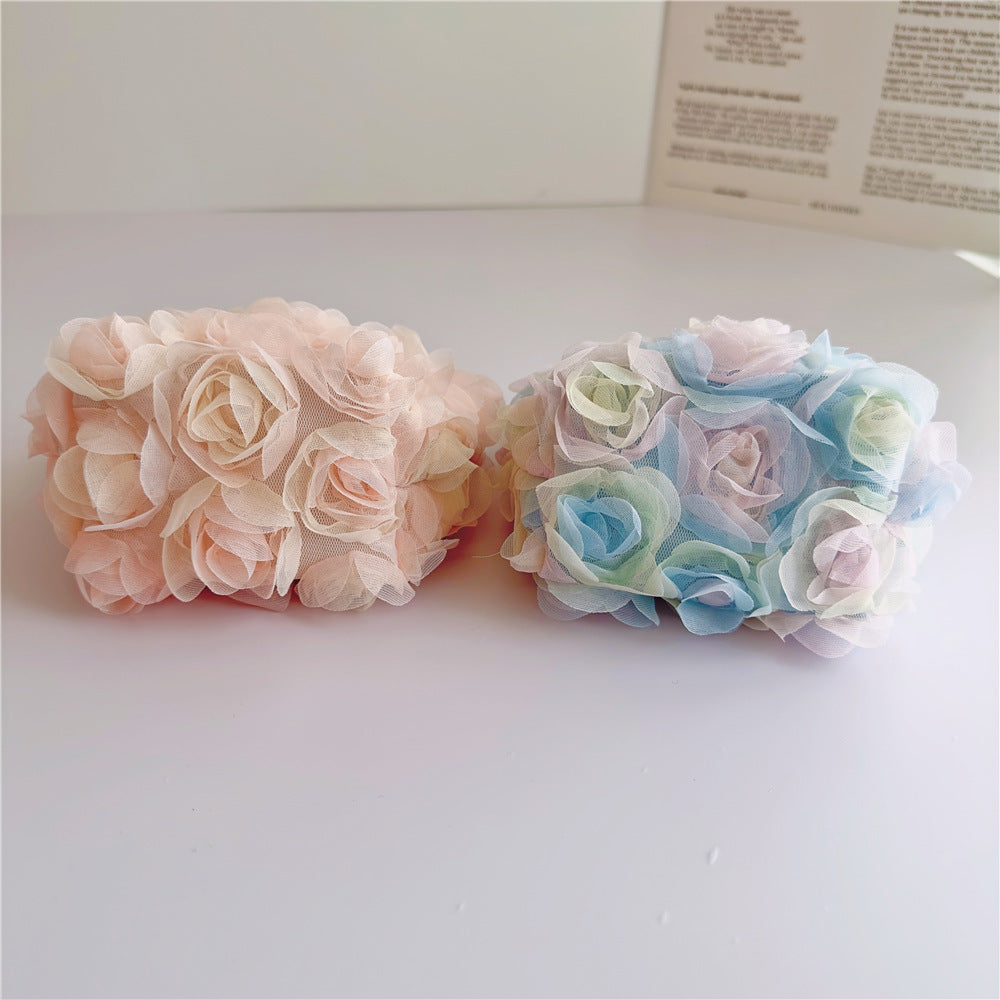 Rose Cosmetic Bag within blue