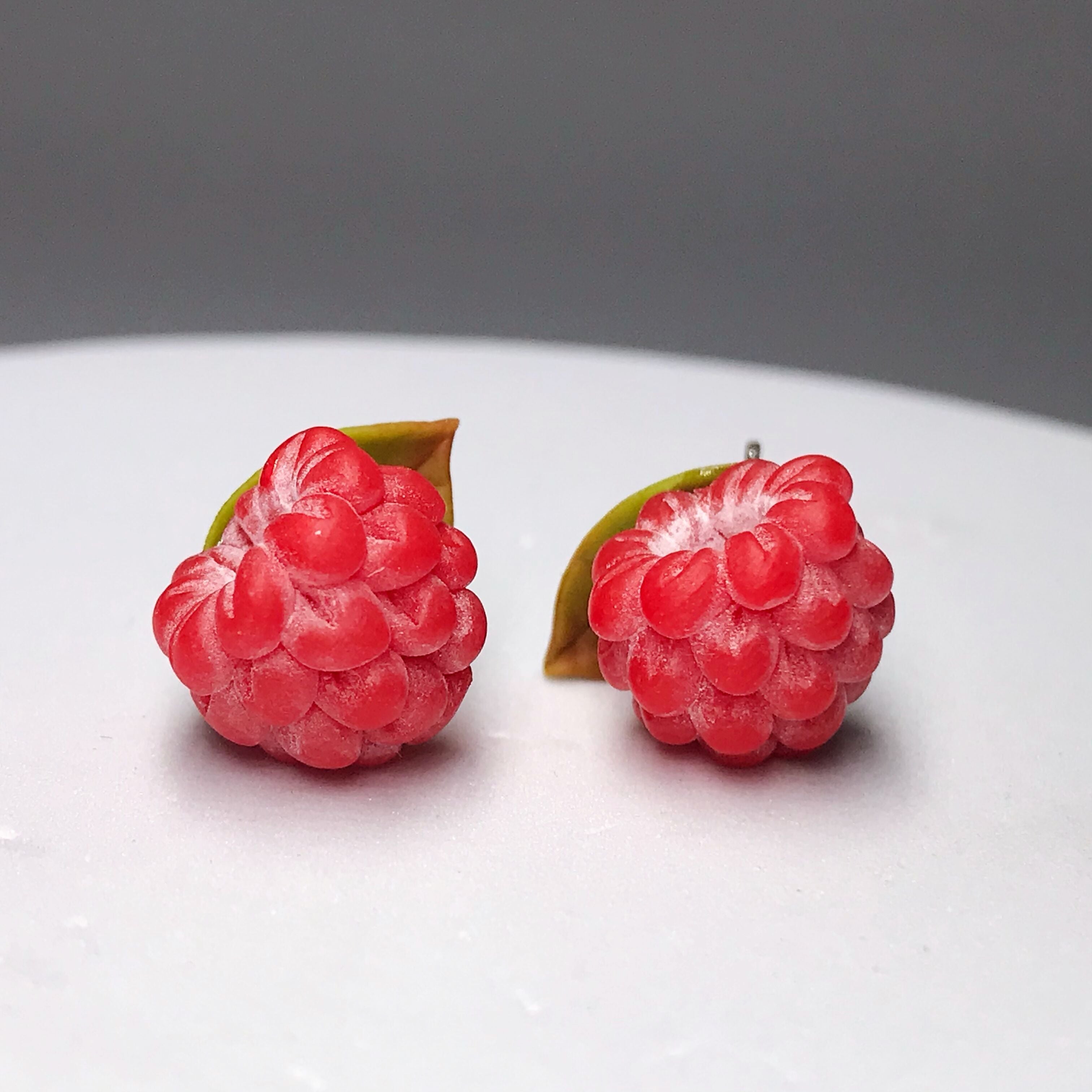 raspberry earrings