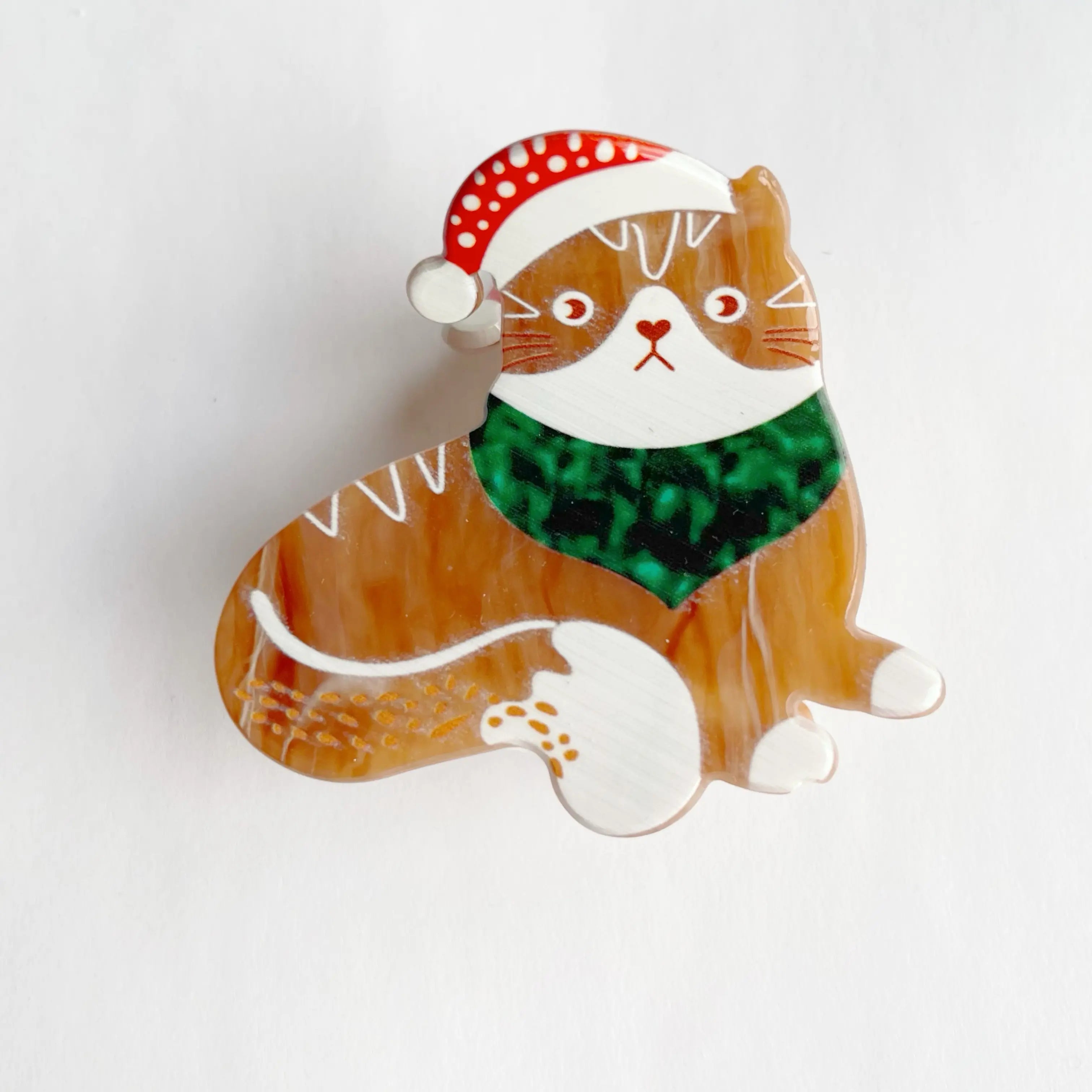 Christmas Hat Cat Hair Claw Within Brown