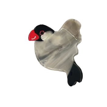 Chubby Bird Hair Claw In Grey