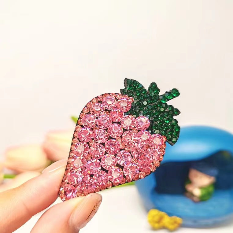 Diamond Strawberry Clip within Red