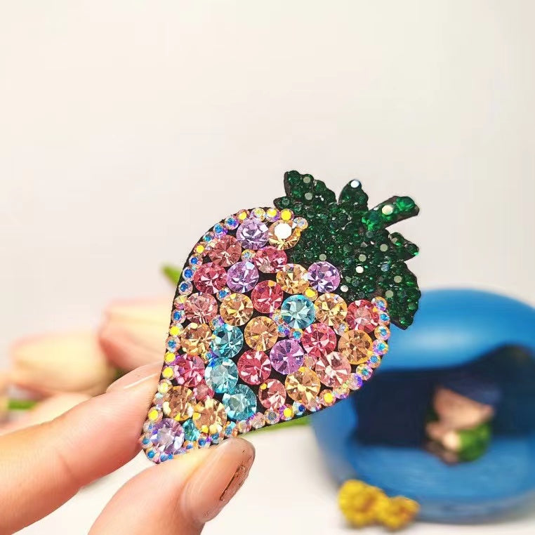 Diamond Strawberry Clip within Purple