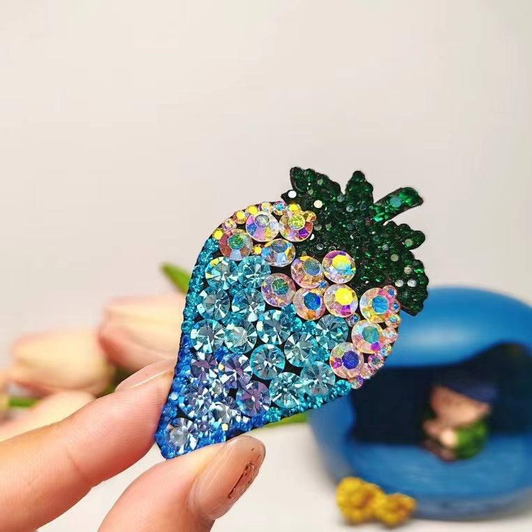 Diamond Strawberry Clip within Purple