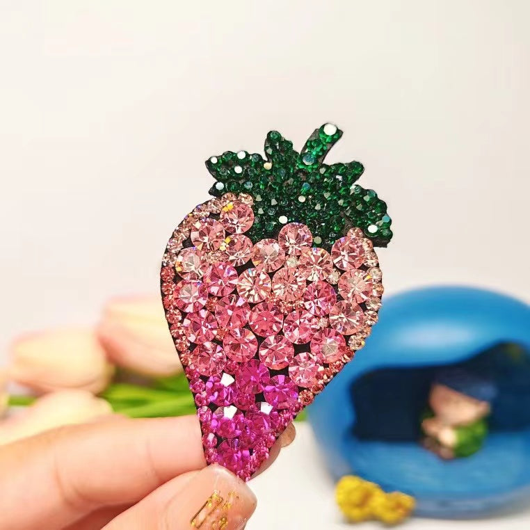 Diamond Strawberry Clip within Light Pink