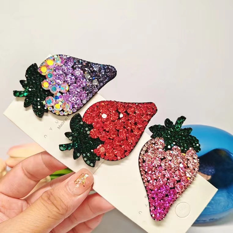 Diamond Strawberry Clip within Blue