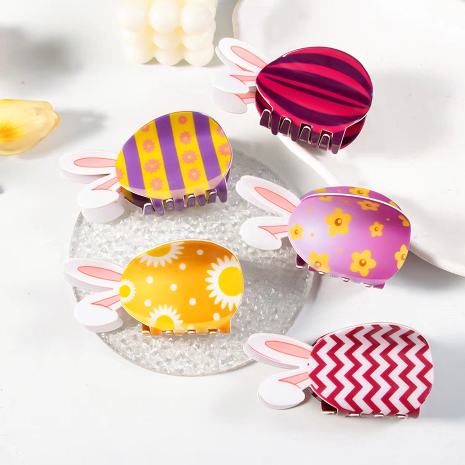 Easter egg claw within purple