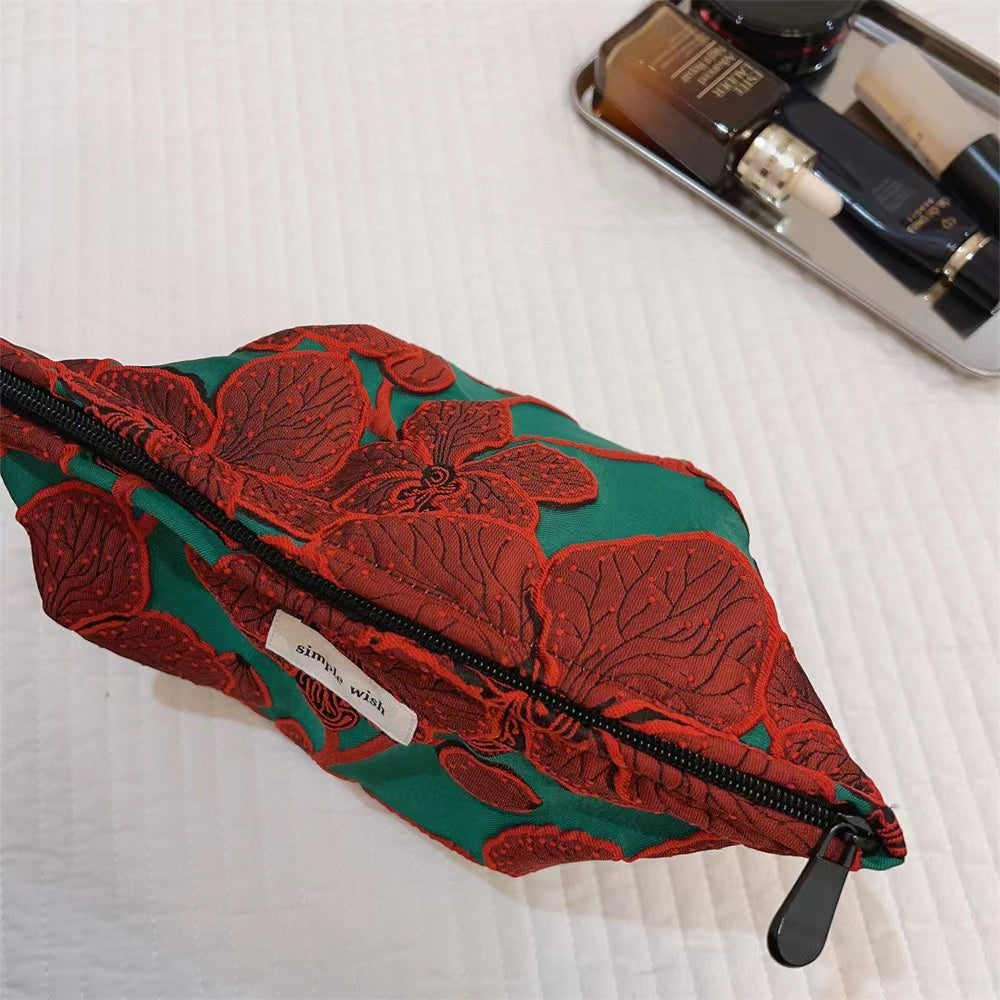 Vintage flowers Bag within Red