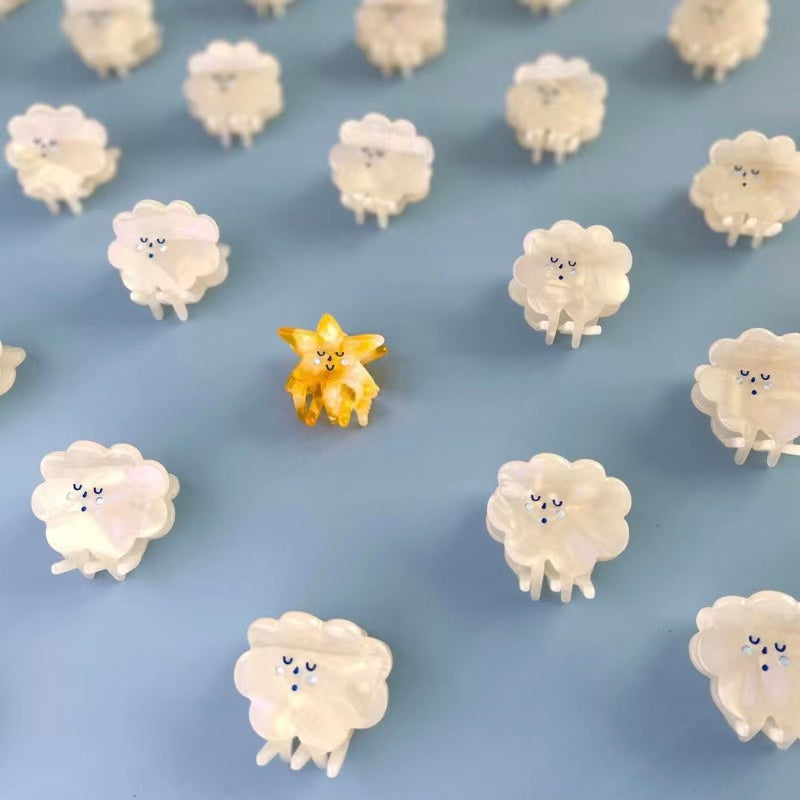 Cream Star Mini Claw Set (2Pcs)