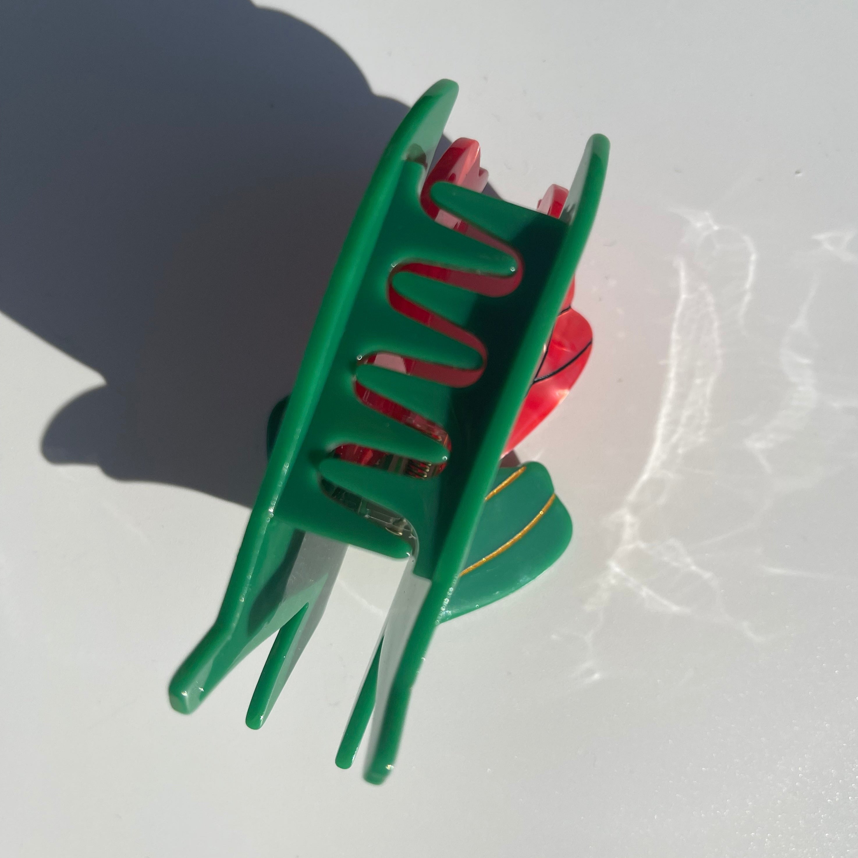 Diamond Tulip Hair Claw within red