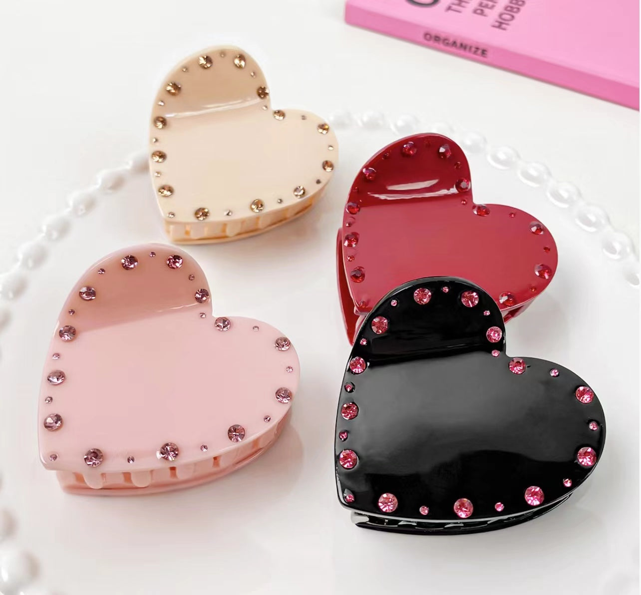 Diamond Heart Claw within Pink