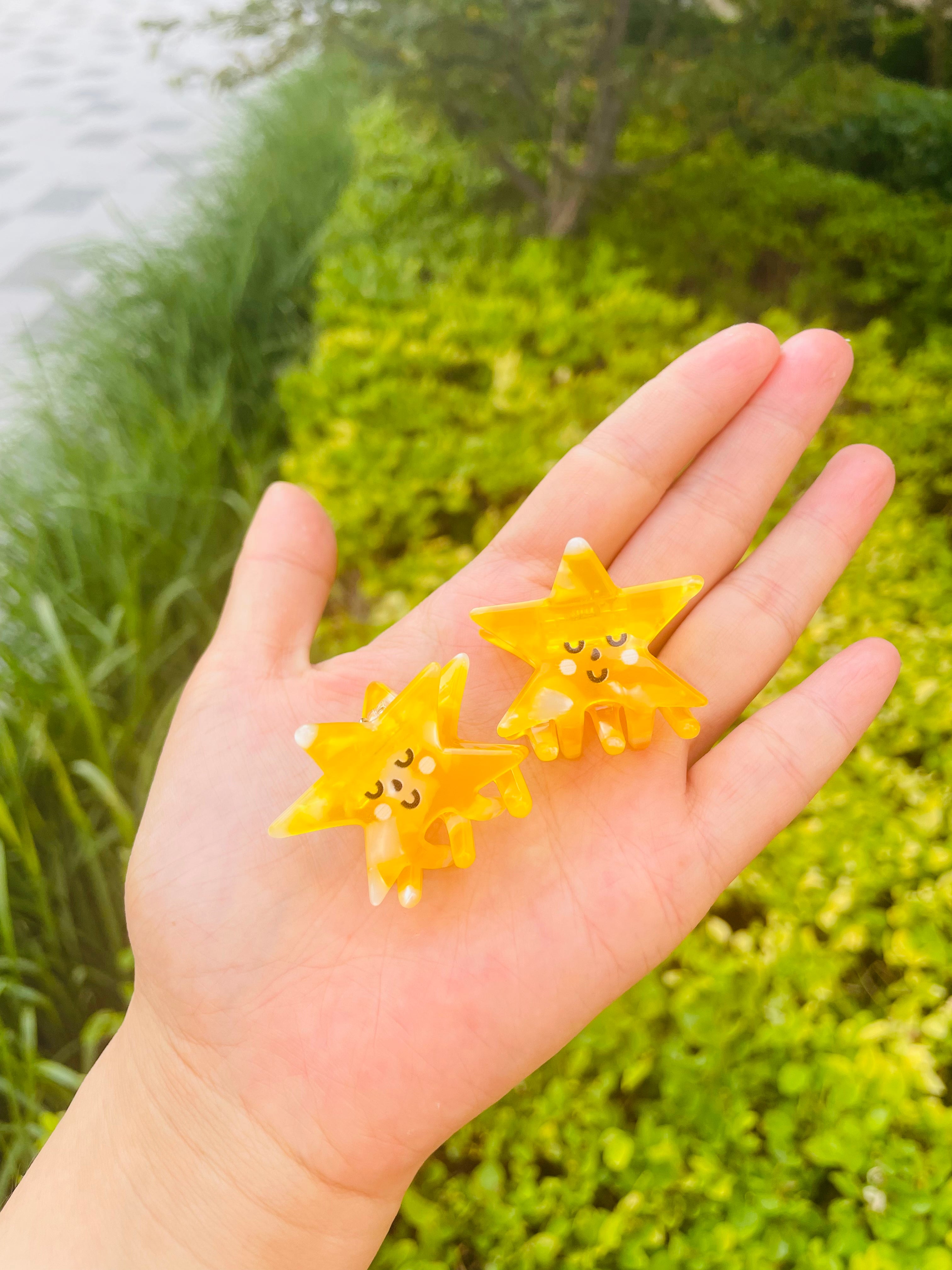 Cream Star Mini Claw Set (2Pcs)