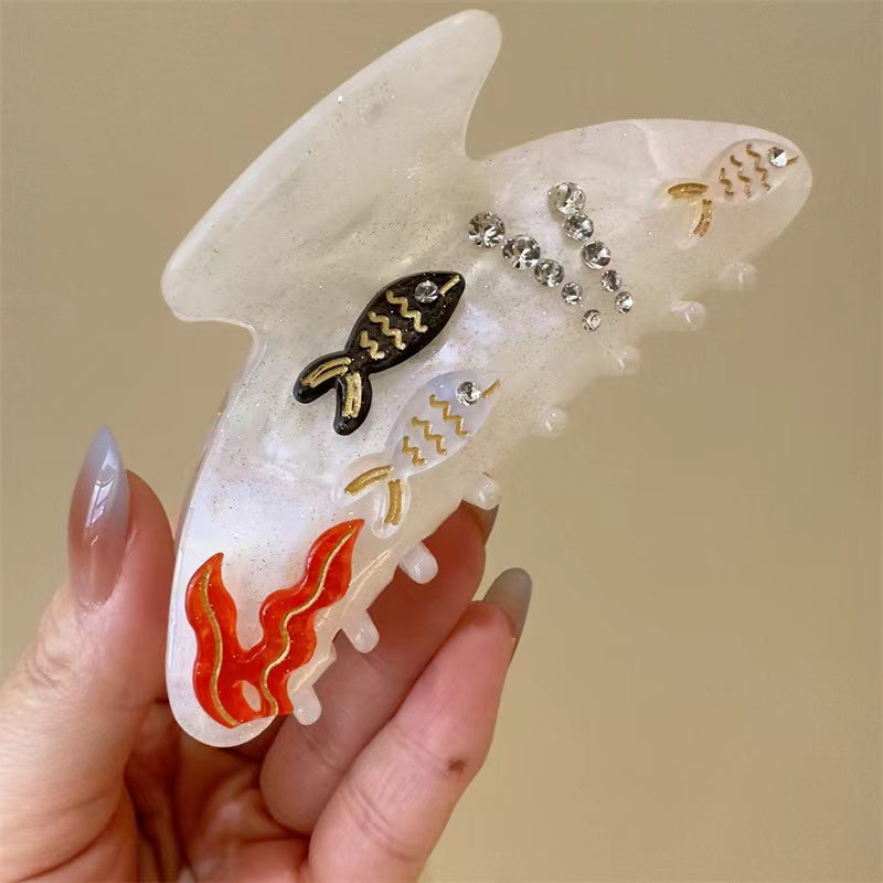 Undersea World Hair Claw within White