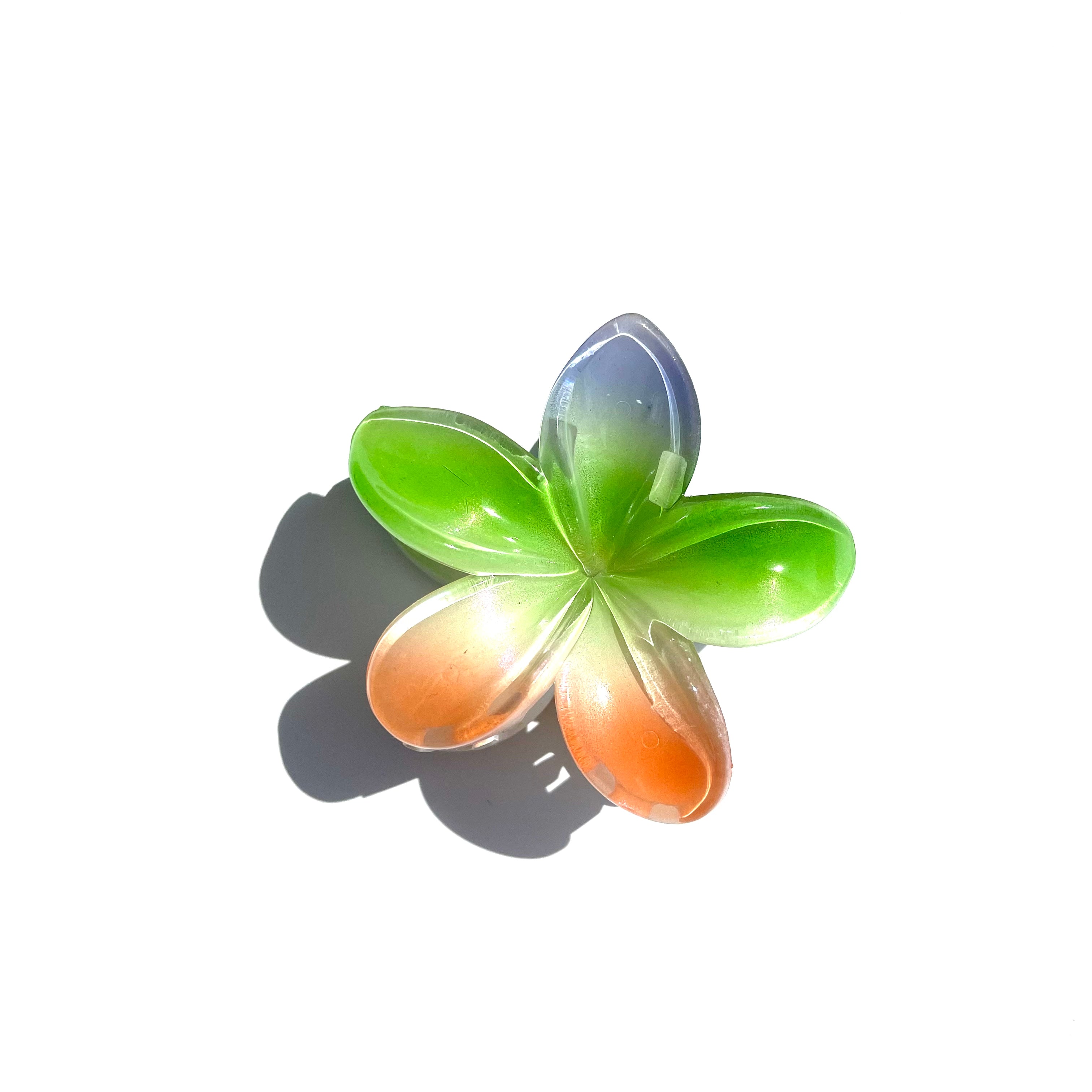 Frangipani Flower Claw In Blue/Green/Orange