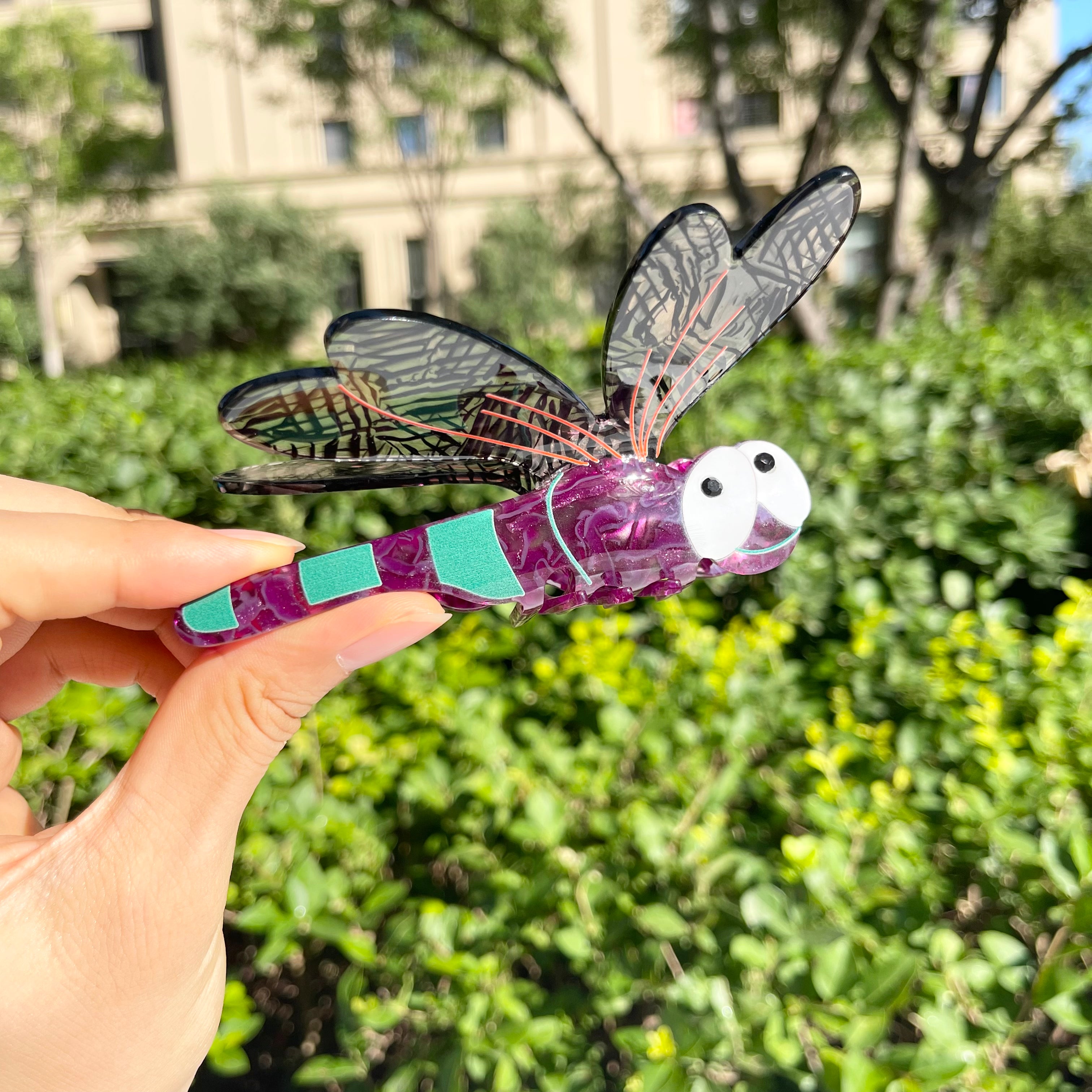 Dragonfly Hair Claw within Purple