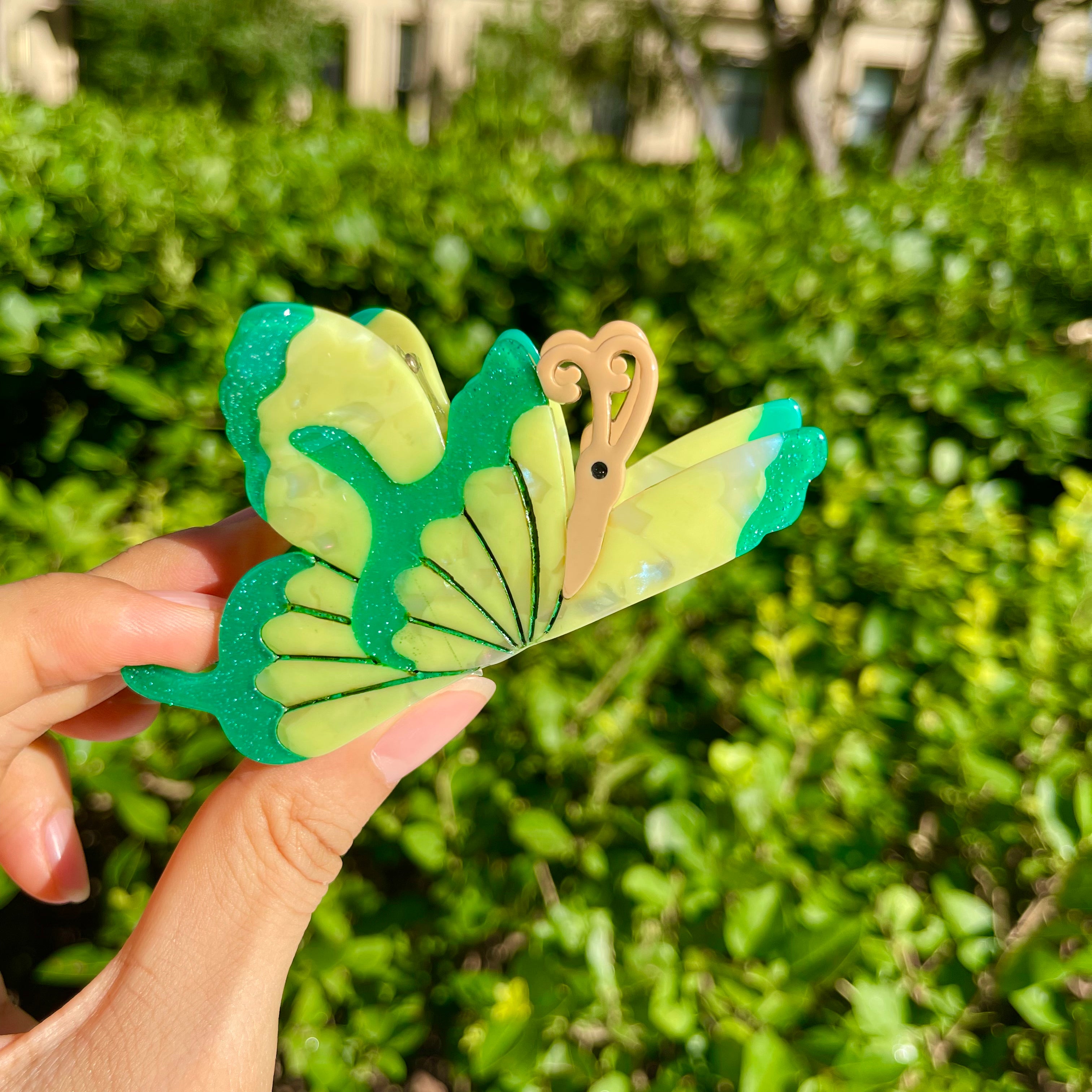 Butterfly Hair Claw within Green