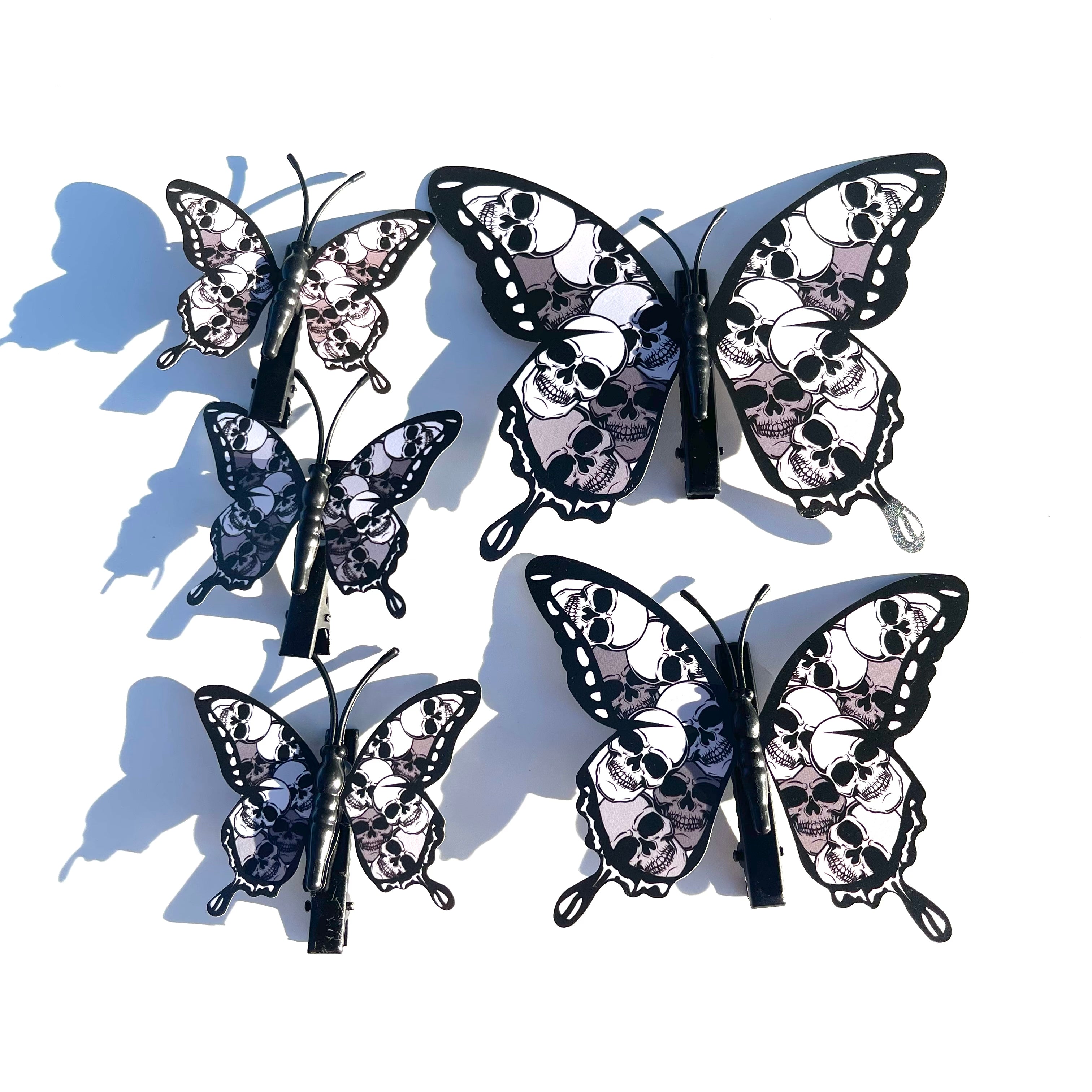 Butterfly Clip within Skulls Set (5 pcs)