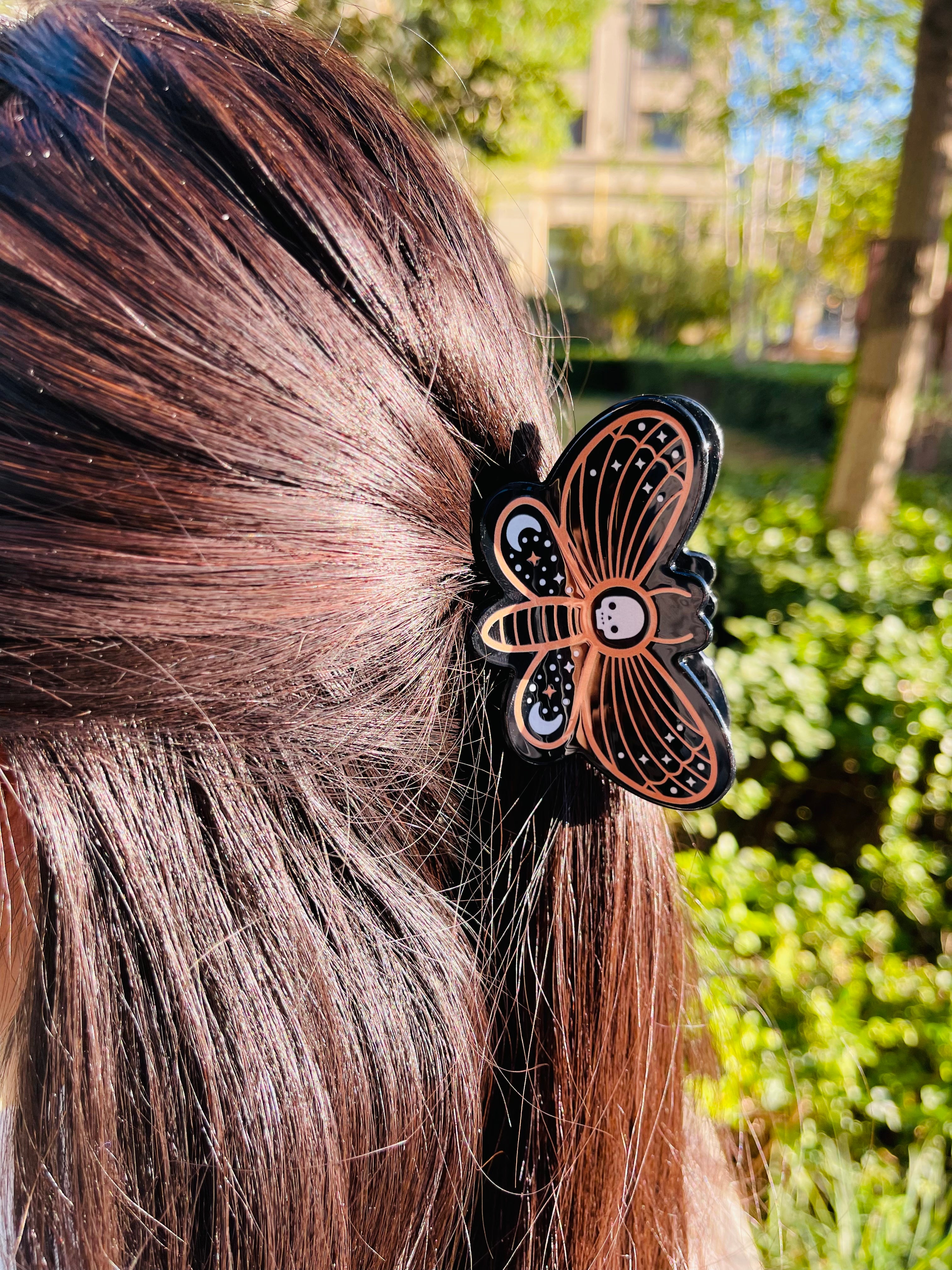 Skull Butterfly Hair Claw