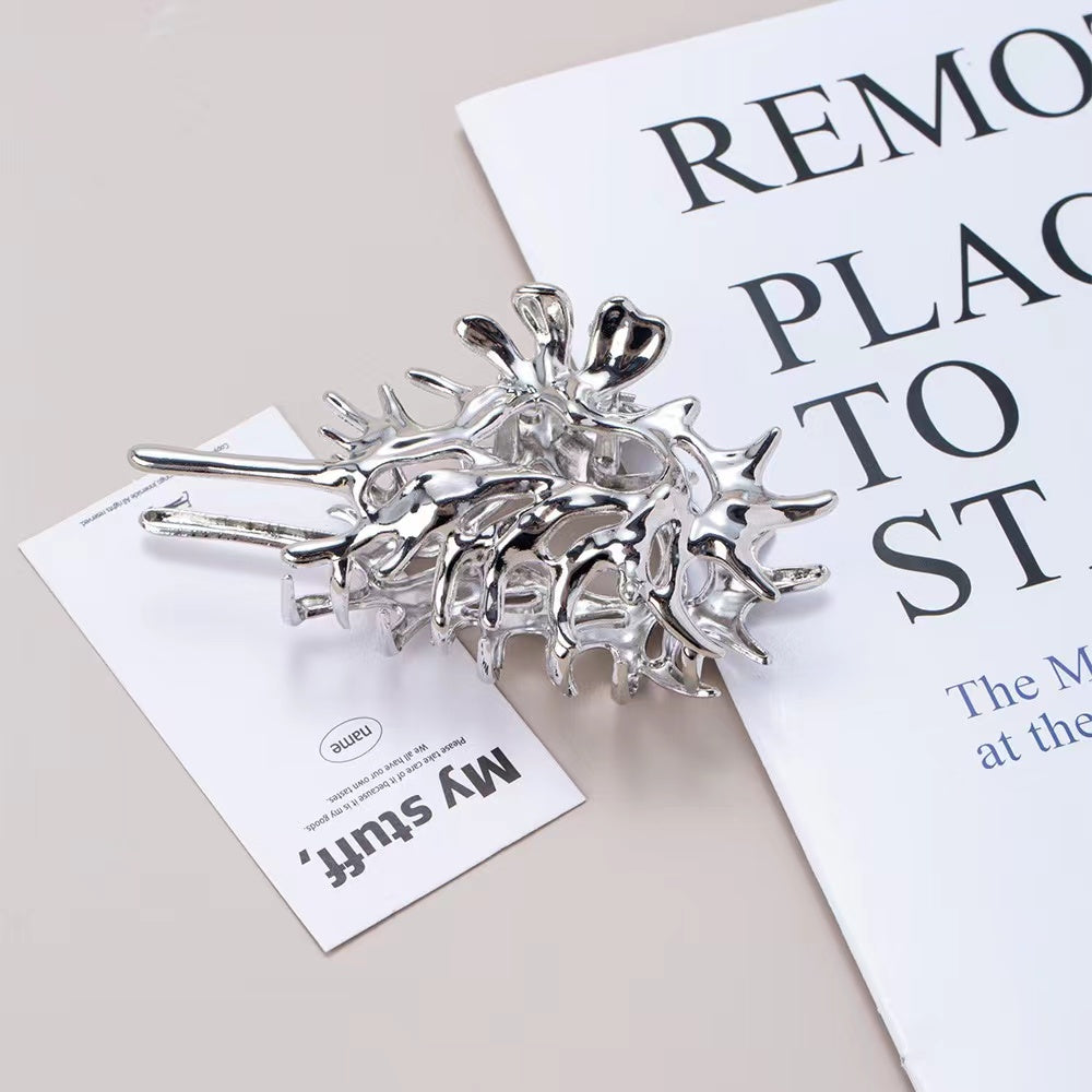 Metal Conch Hair Claw within Sliver