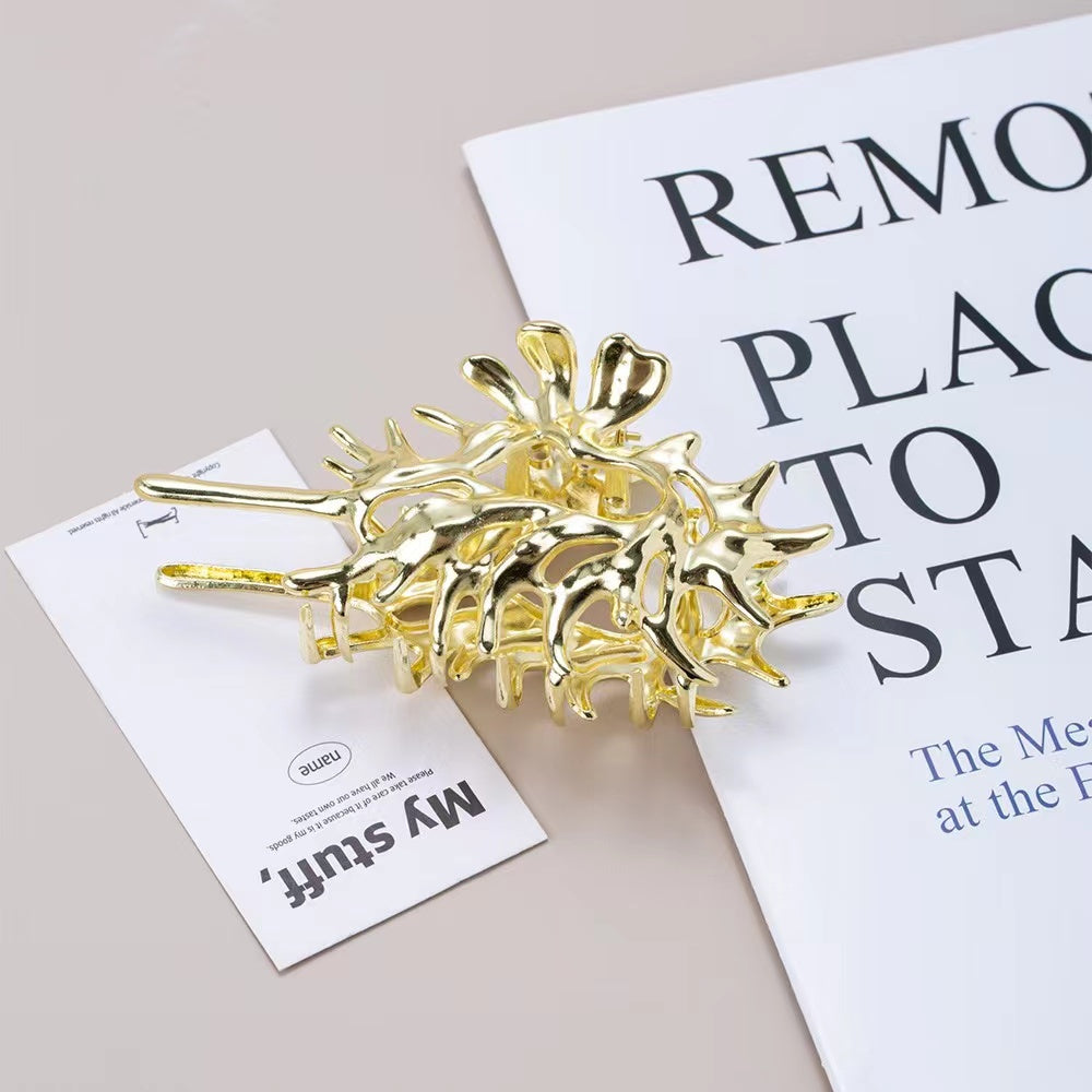 Metal Conch Hair Claw within Gold