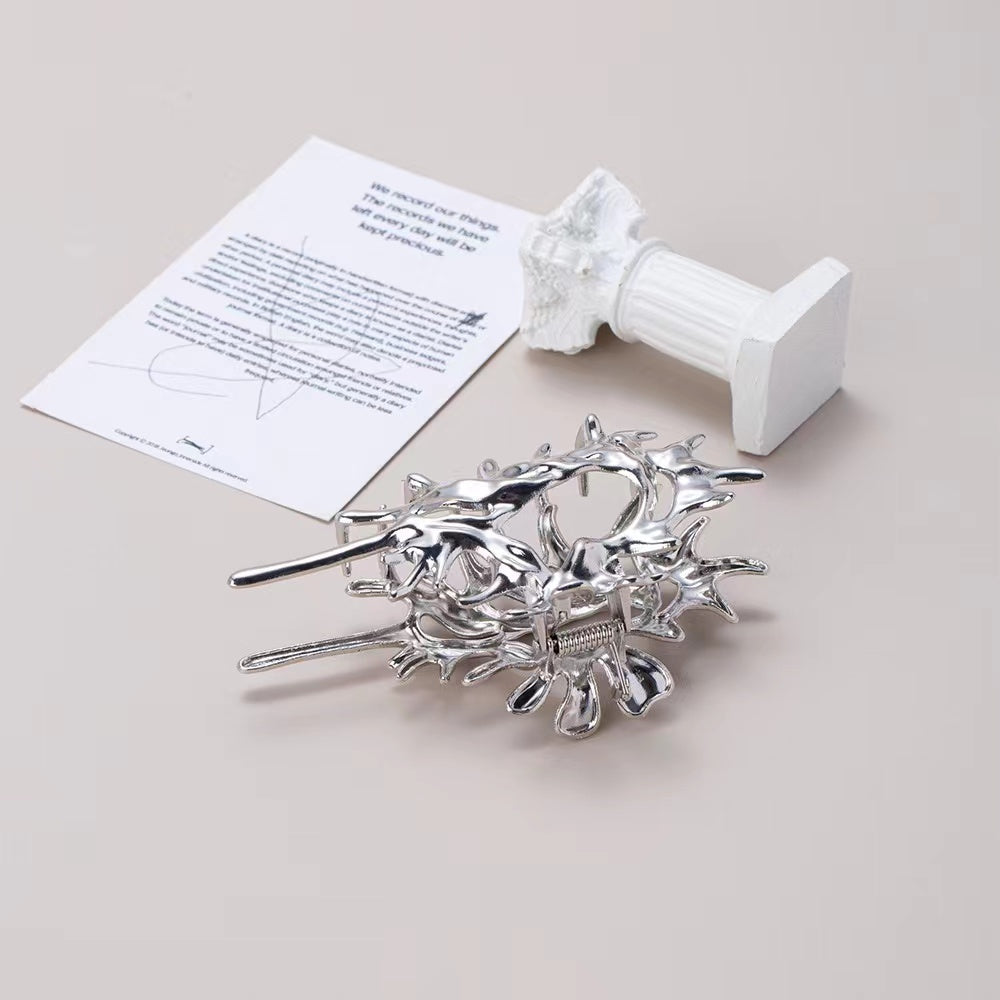 Metal Conch Hair Claw within Sliver