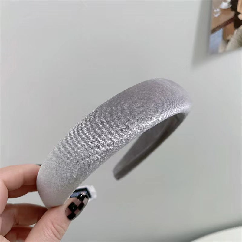 Velvet Headband in Grey