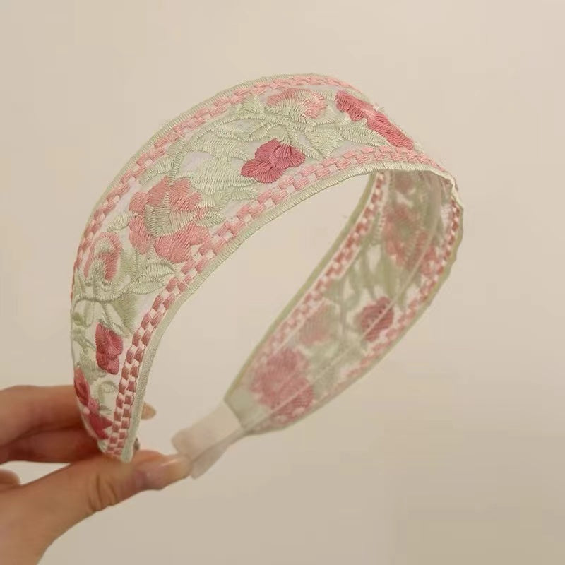 Embroidered Flowers Hair Band