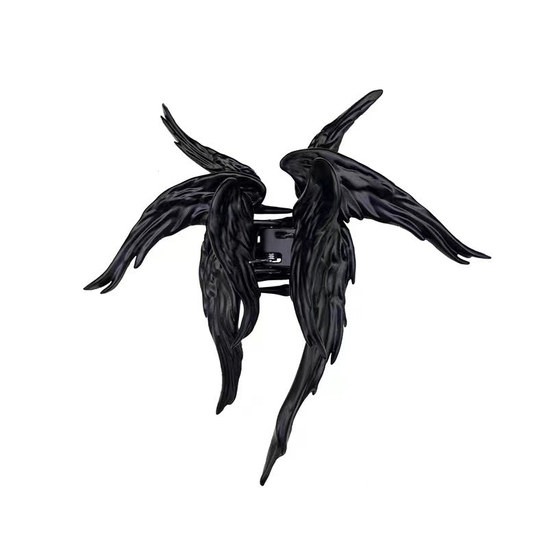 (pre-sale)Angel wings hair claw within Dark Black