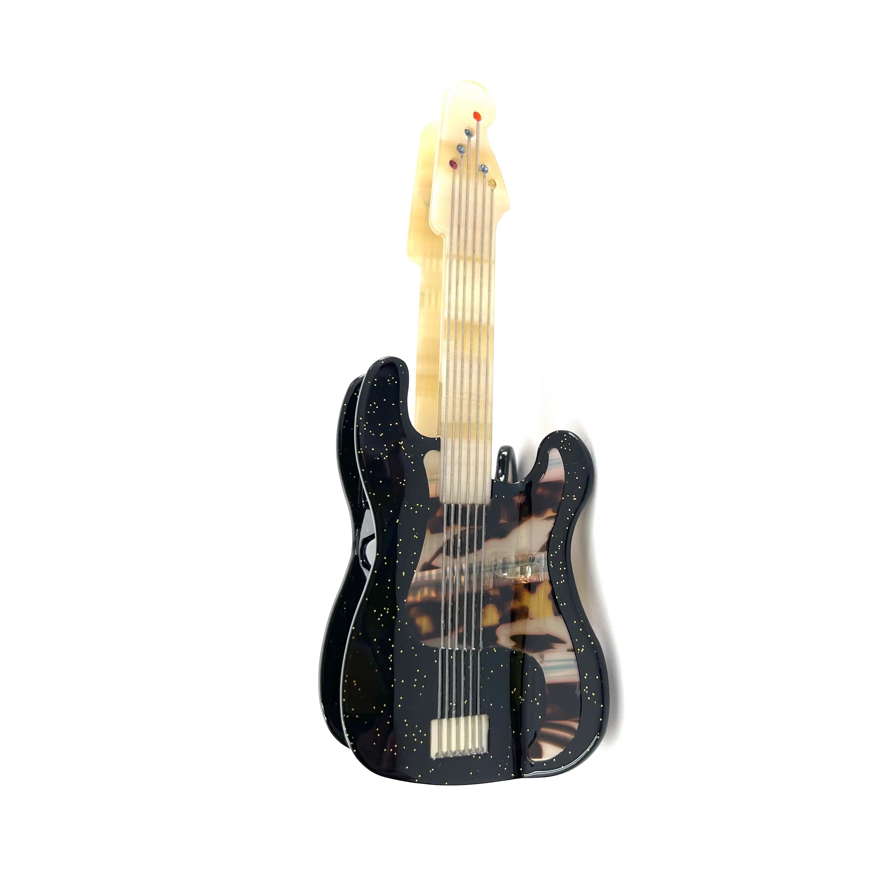 Comely black guitar hair claw