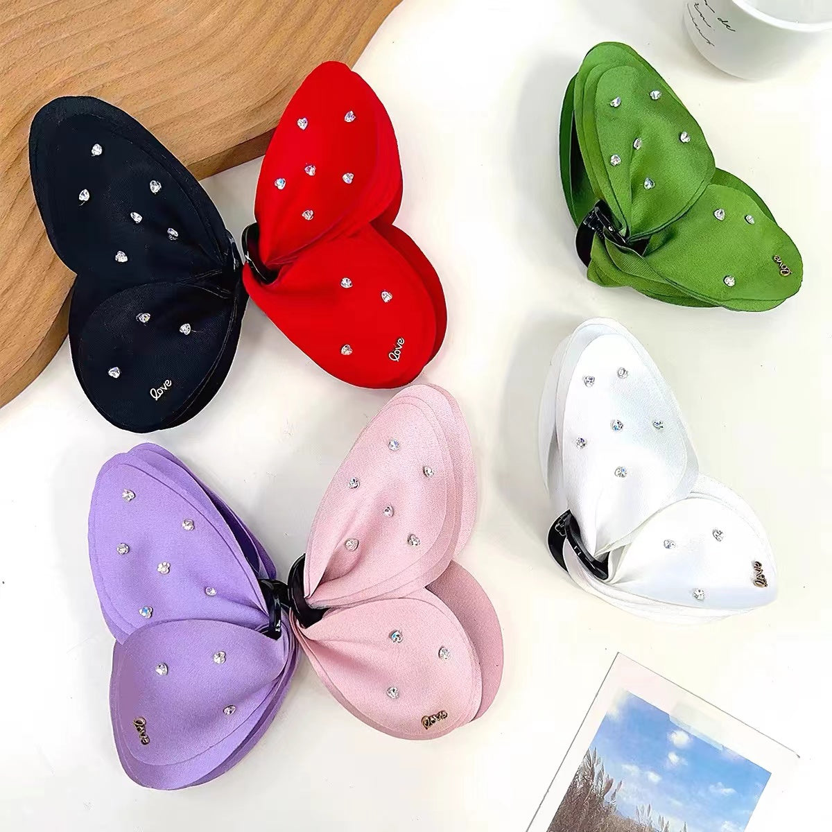 CZ Butterfly Hair Claw within Purple