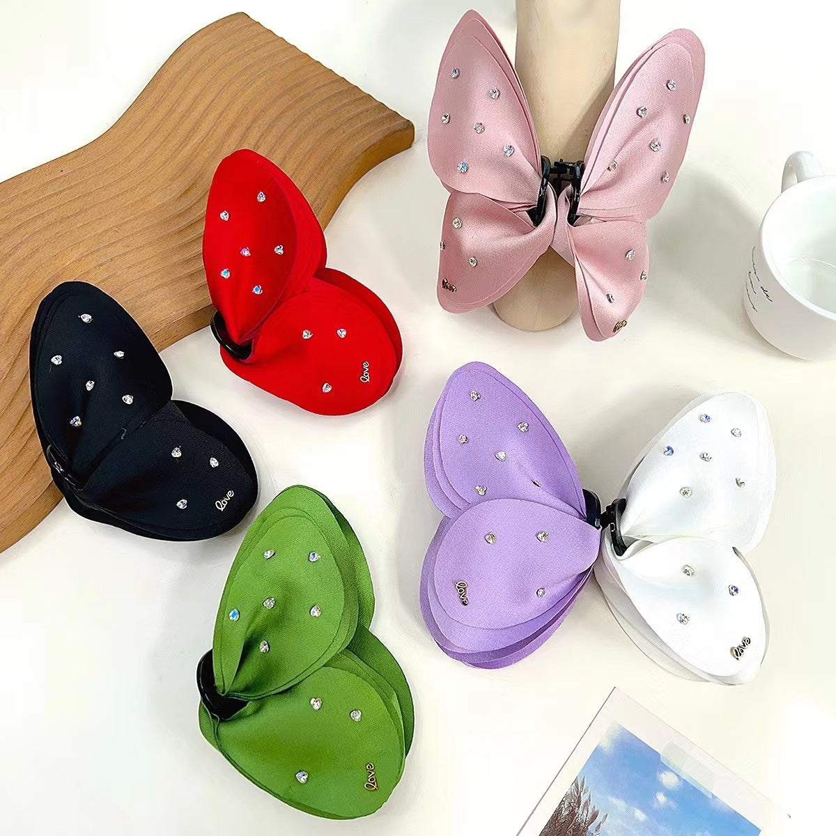 CZ Butterfly Hair Claw within Purple