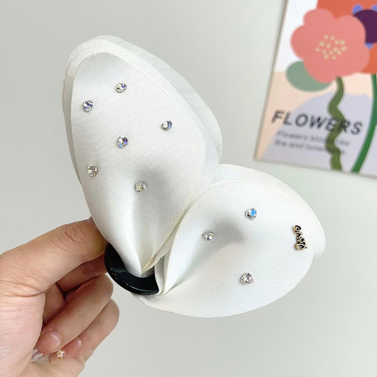 CZ Butterfly Hair Claw within White