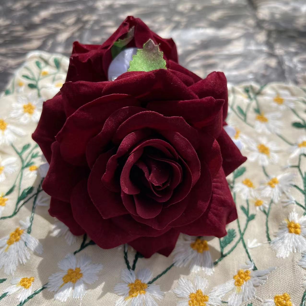 Dark Red Rose Hair Claw