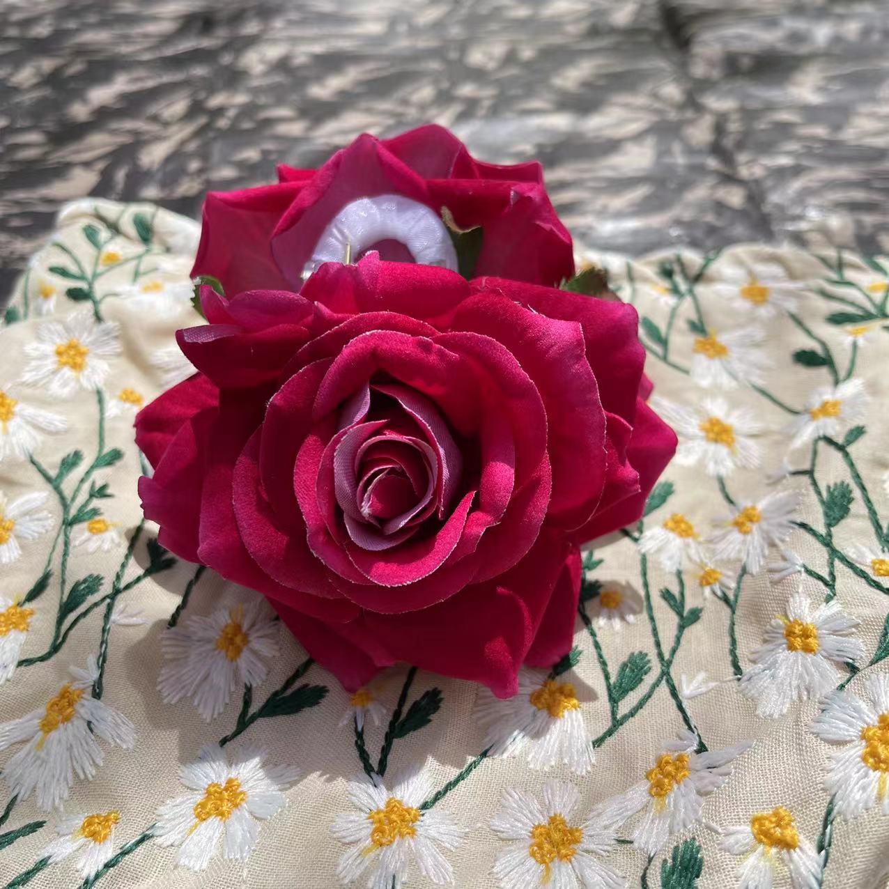 Deep Pink Rose Hair Claw