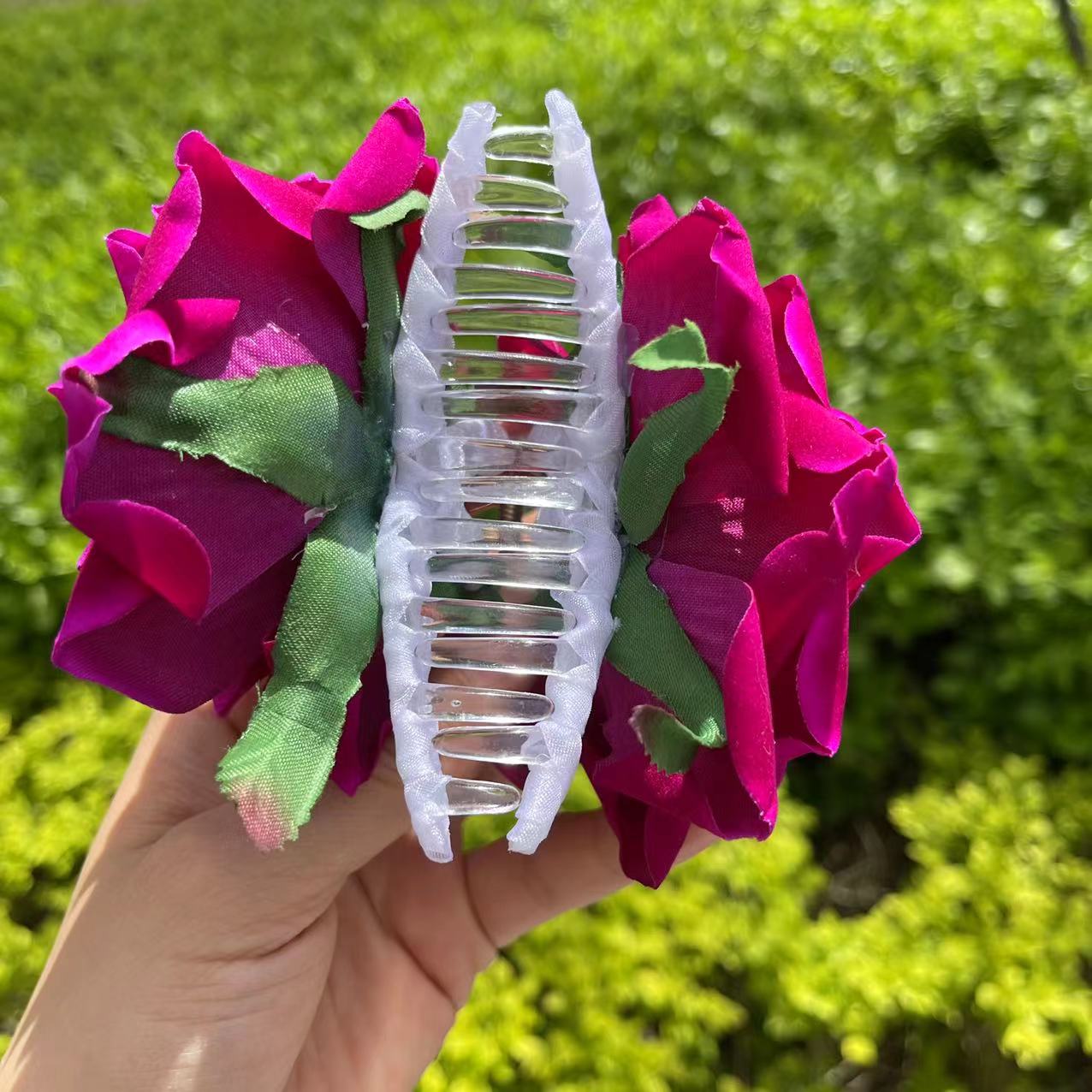 Purple Rose Hair Claw