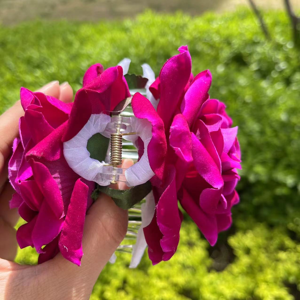 Purple Rose Hair Claw