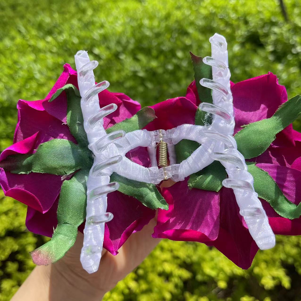 Purple Rose Hair Claw