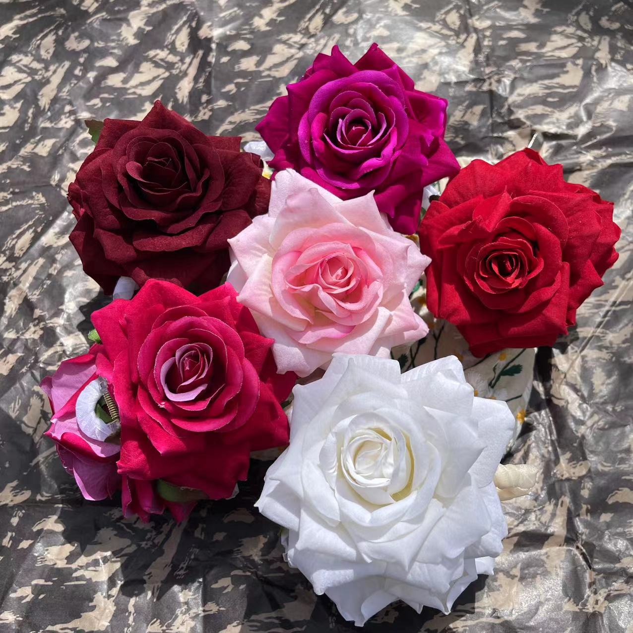 Dark Red Rose Hair Claw