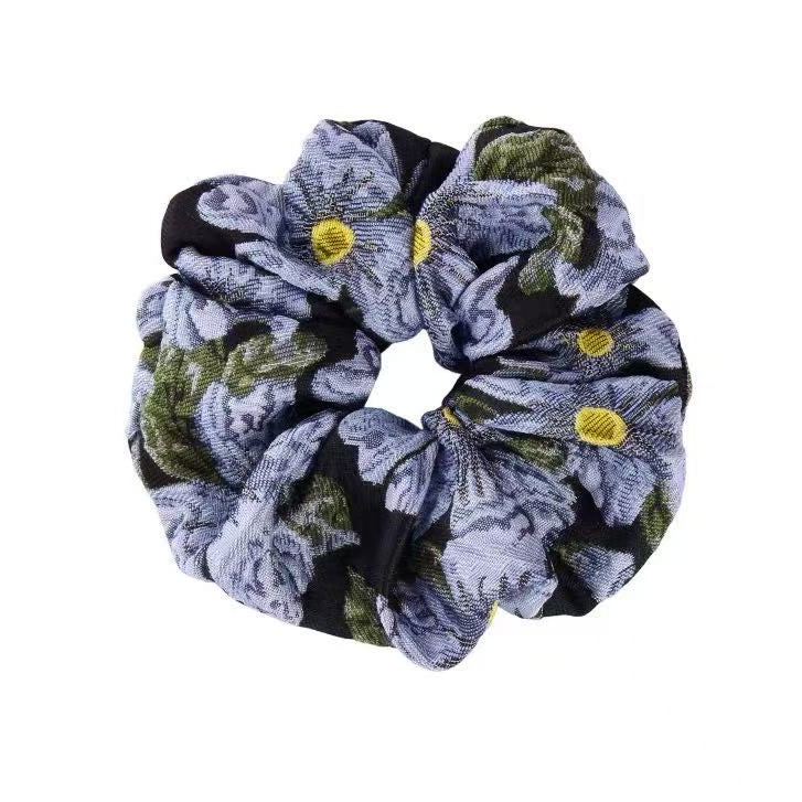 Purple Flowers Scrunchie