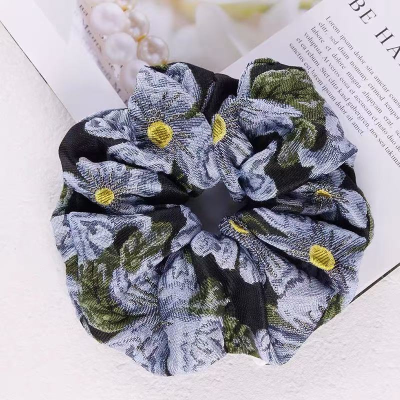 Purple Flowers Scrunchie