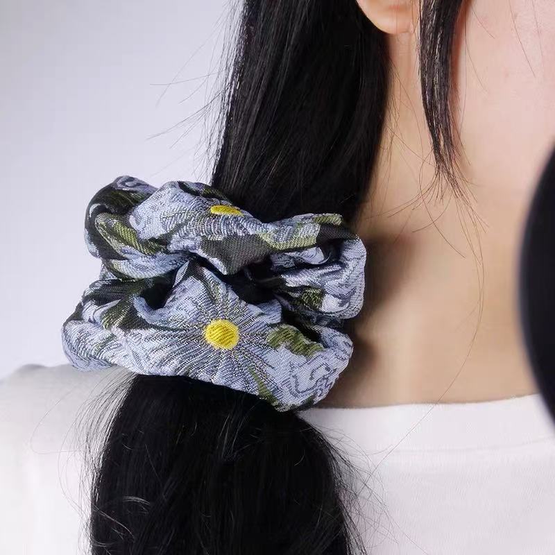 Purple Flowers Scrunchie