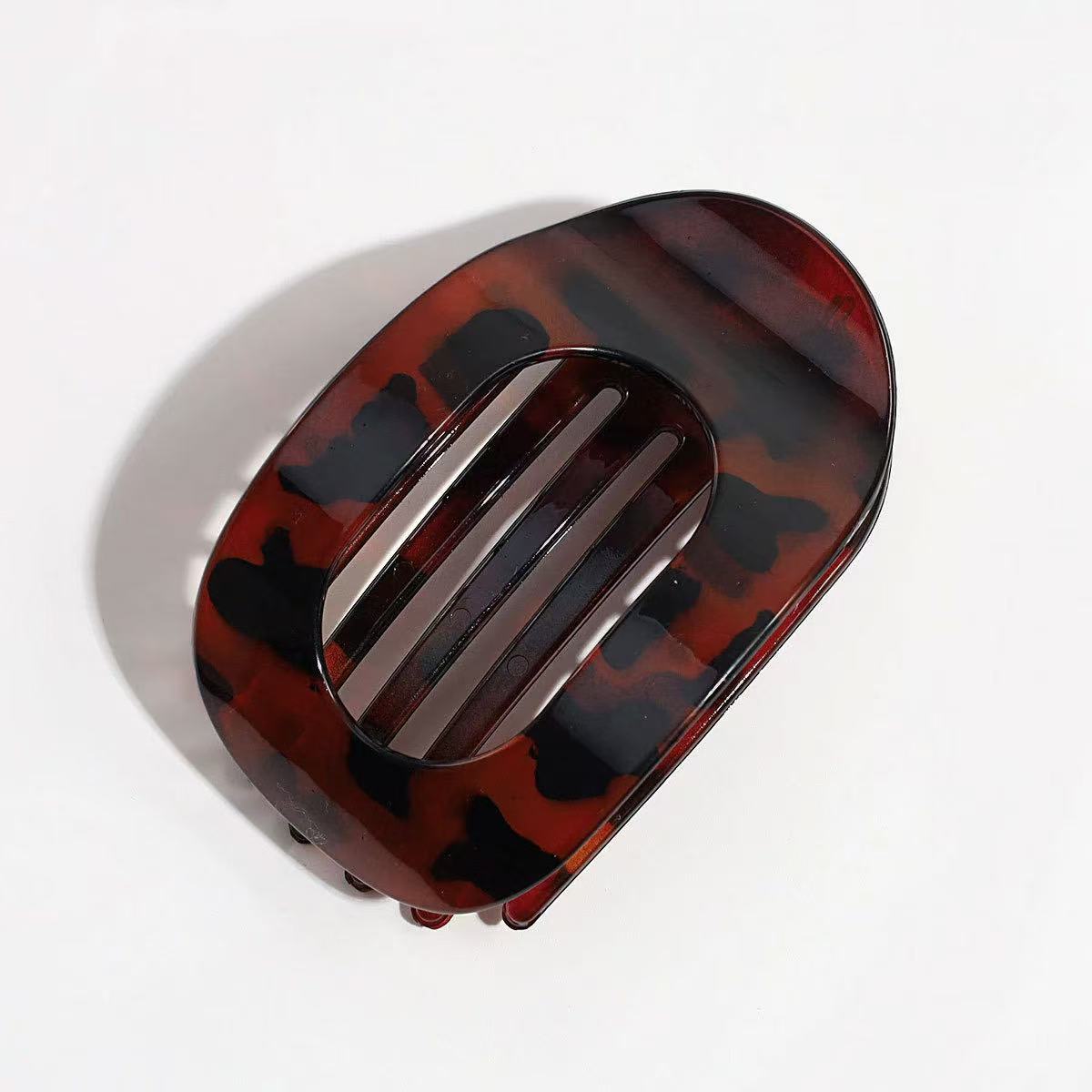 Leopard Print Oval Hair Claw