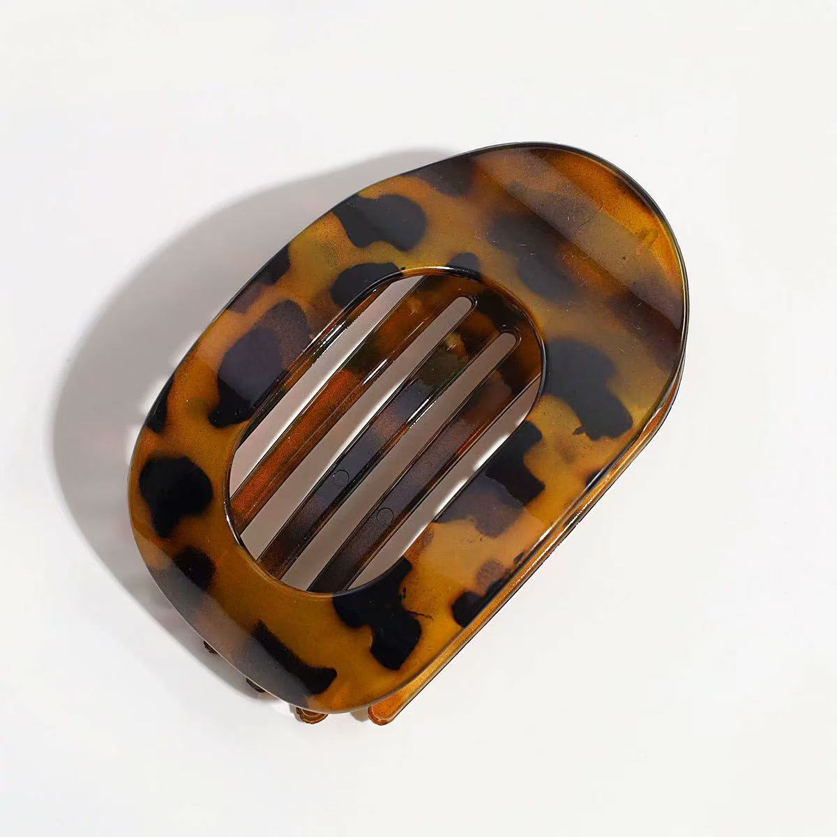 Leopard Print Oval Hair Claw