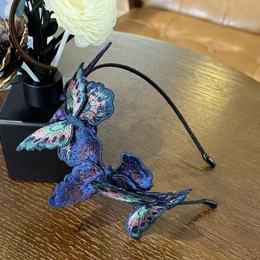 Embroidered butterfly Headband