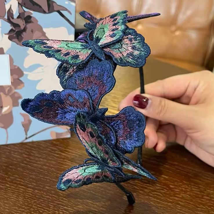 Embroidered butterfly Headband