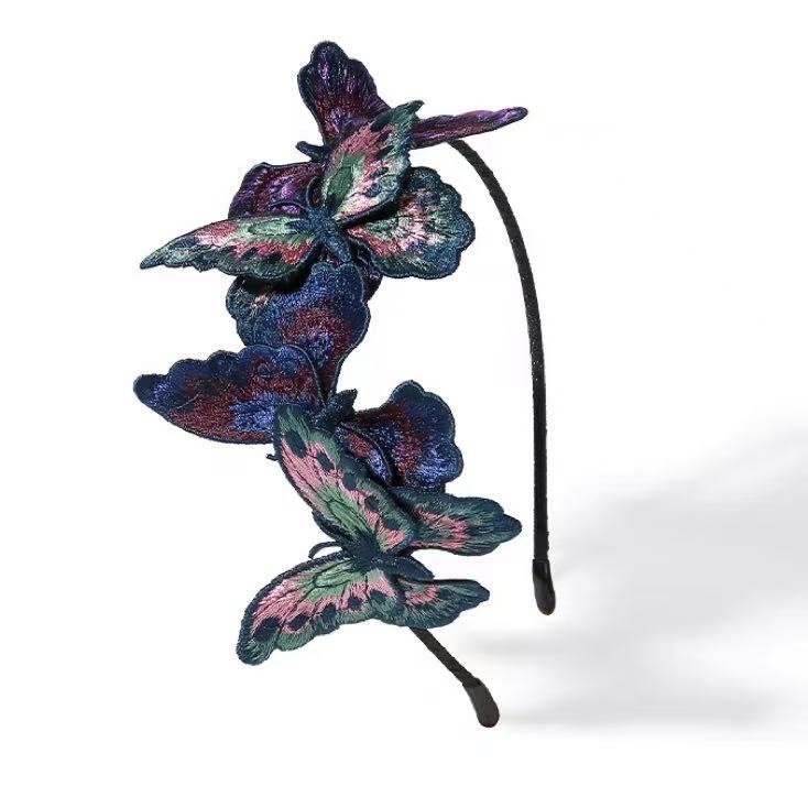 Embroidered butterfly Headband