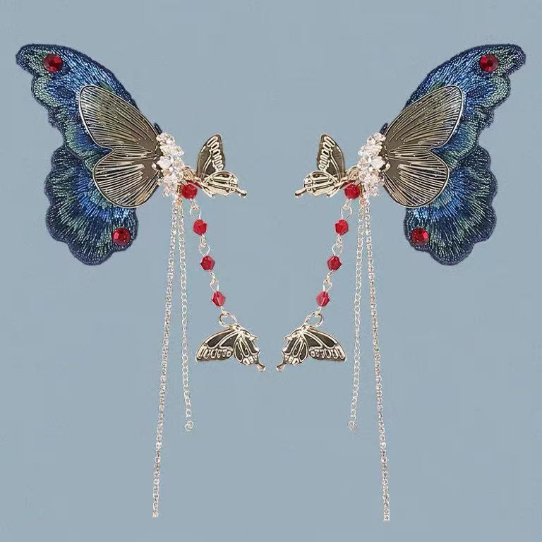 Embroidered butterfly Earrings